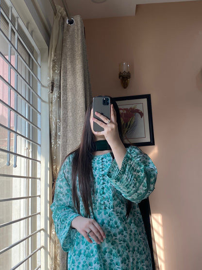 3 Piece -Bana Dora Lawn Stitched Dress - 083